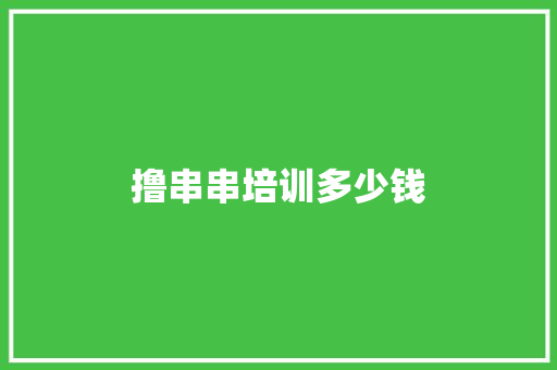 撸串串培训多少钱