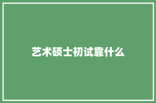 艺术硕士初试靠什么