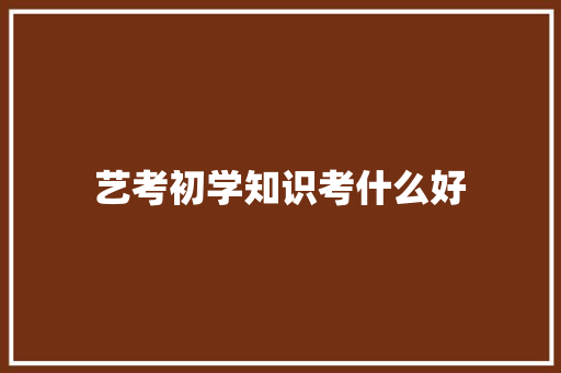艺考初学知识考什么好