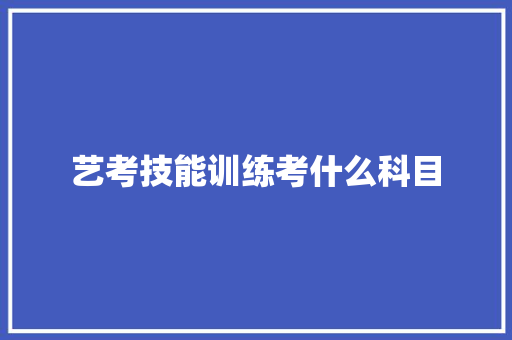 艺考技能训练考什么科目