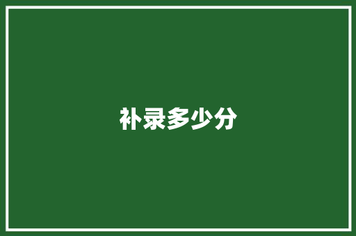 补录多少分