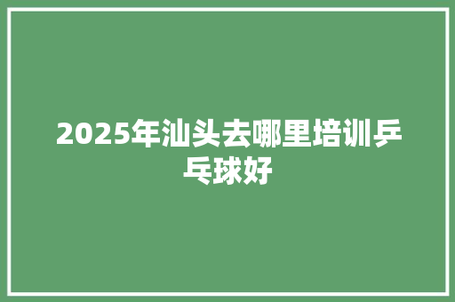 2025年汕头去哪里培训乒乓球好