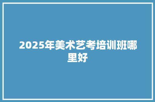 2025年美术艺考培训班哪里好