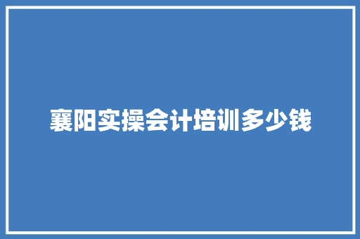 襄阳实操会计培训多少钱