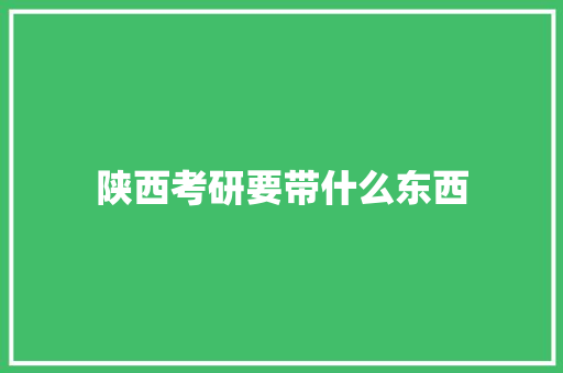 陕西考研要带什么东西 职场写作