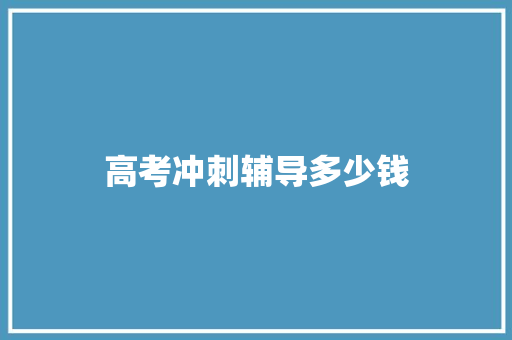 高考冲刺辅导多少钱