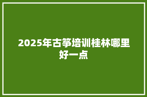 2025年古筝培训桂林哪里好一点