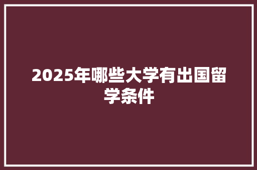 2025年哪些大学有出国留学条件 诗词应用