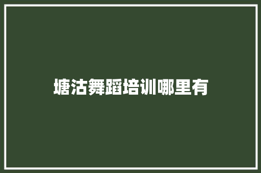 塘沽舞蹈培训哪里有 应用文