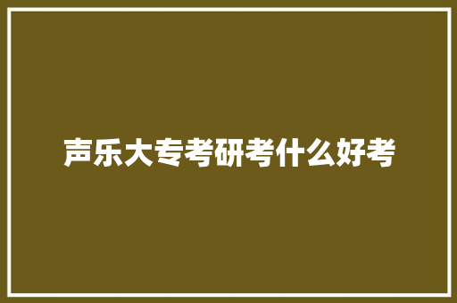 声乐大专考研考什么好考