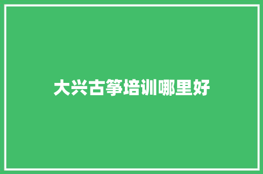 大兴古筝培训哪里好