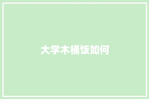 大学木桶饭如何
