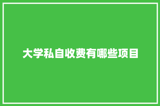 大学私自收费有哪些项目