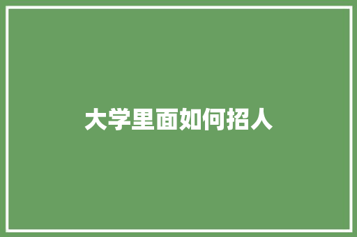 大学里面如何招人