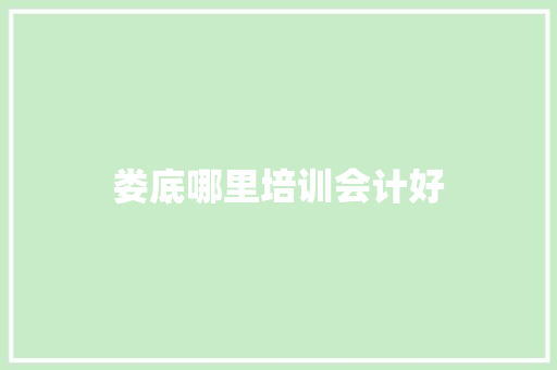 娄底哪里培训会计好