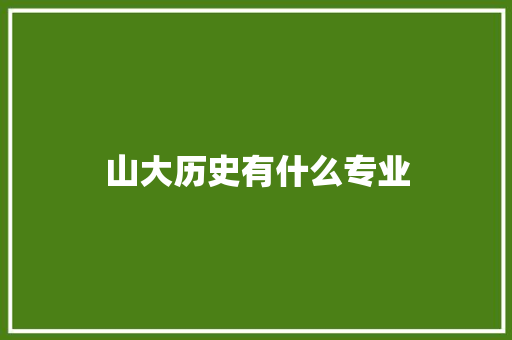 山大历史有什么专业