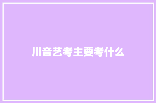 川音艺考主要考什么