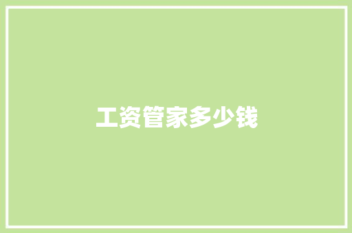 工资管家多少钱