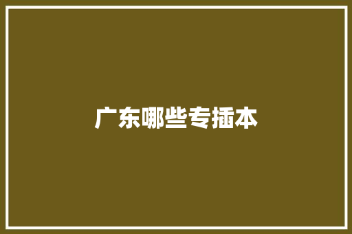 广东哪些专插本