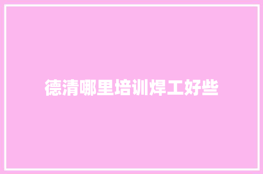 德清哪里培训焊工好些 会议纪要