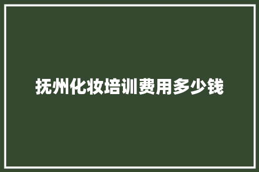 抚州化妆培训费用多少钱