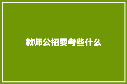 教师公招要考些什么 会议纪要