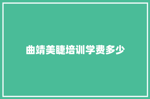 曲靖美睫培训学费多少