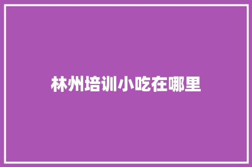 林州培训小吃在哪里