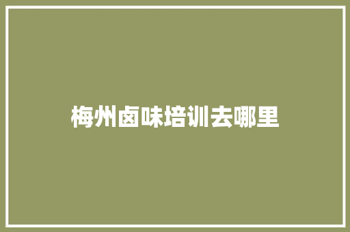 梅州卤味培训去哪里