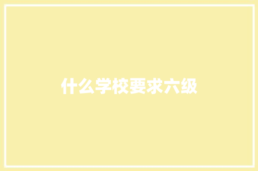 什么学校要求六级