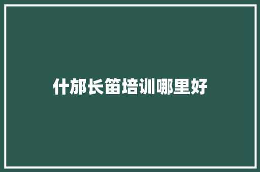什邡长笛培训哪里好
