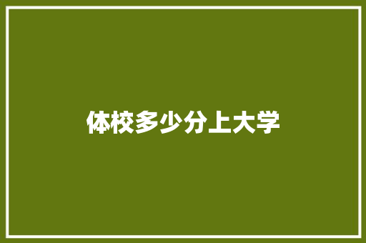 体校多少分上大学