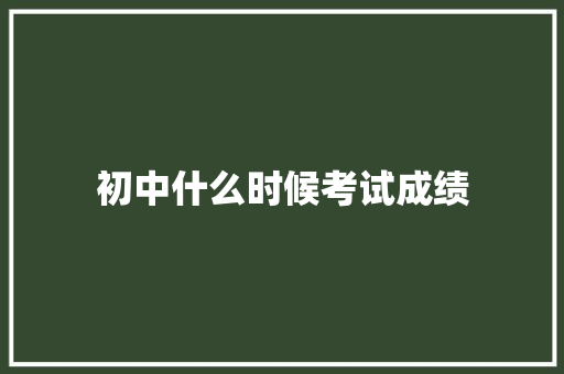 初中什么时候考试成绩