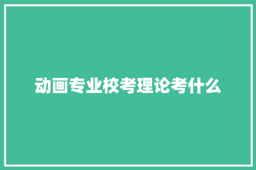 动画专业校考理论考什么