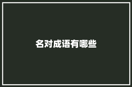 名对成语有哪些
