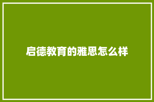 启德教育的雅思怎么样