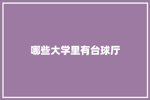 哪些大学里有台球厅 应用文