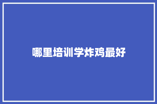 哪里培训学炸鸡最好