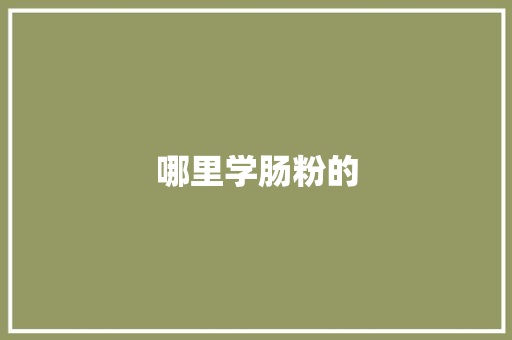 哪里学肠粉的
