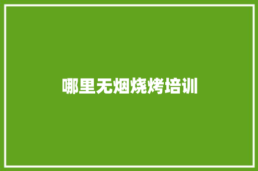 哪里无烟烧烤培训