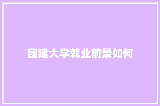 团建大学就业前景如何