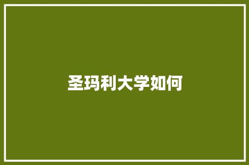 圣玛利大学如何