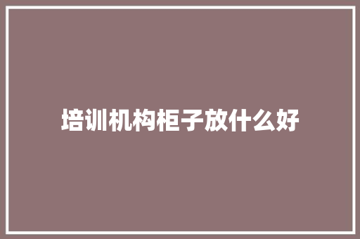 培训机构柜子放什么好