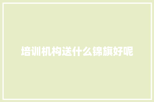 培训机构送什么锦旗好呢
