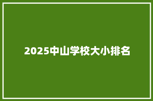 2025中山学校大小排名