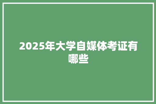 2025年大学自媒体考证有哪些