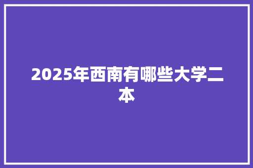 2025年西南有哪些大学二本