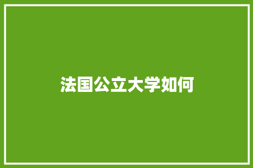 法国公立大学如何