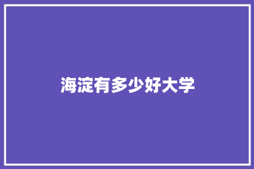 海淀有多少好大学