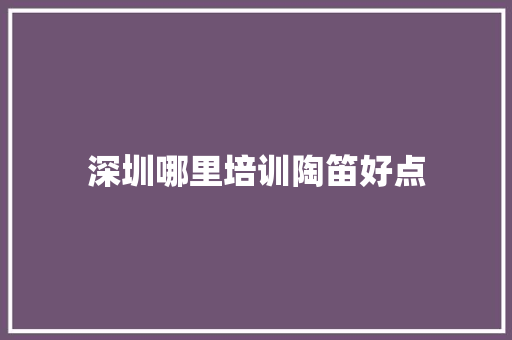 深圳哪里培训陶笛好点